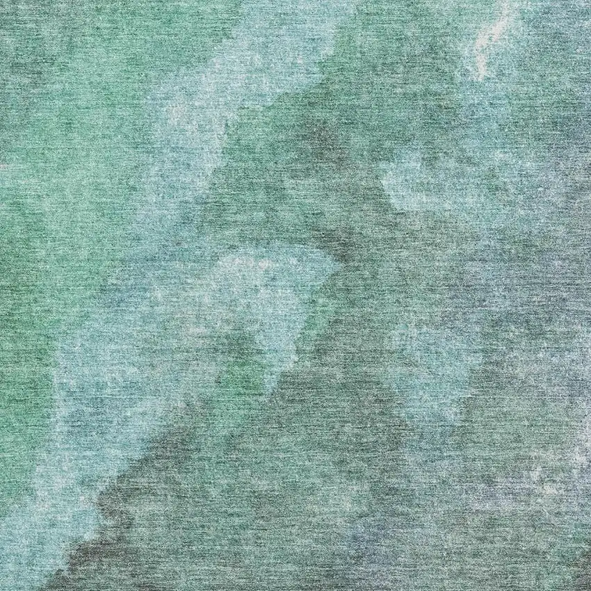 Teal And Charcoal Abstract Washable Area Rug With UV Protection Photo 3