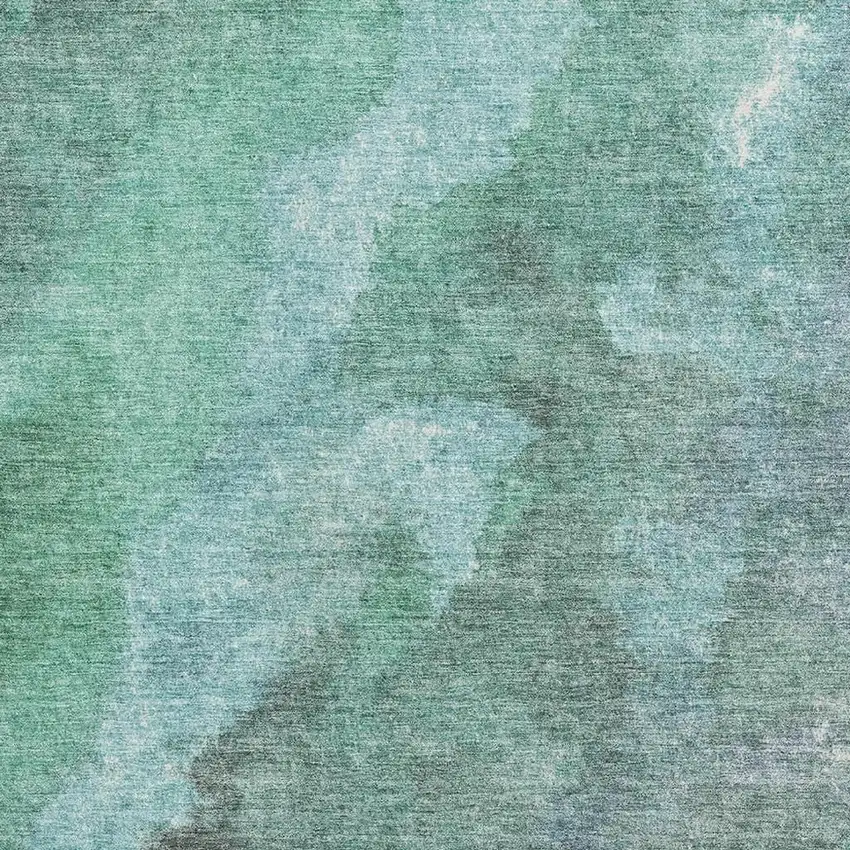 Teal And Charcoal Abstract Washable Area Rug With UV Protection Photo 3