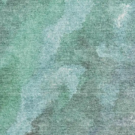 Teal And Charcoal Abstract Washable Area Rug With UV Protection Photo 3