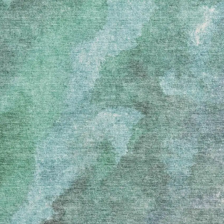 Teal And Charcoal Abstract Washable Area Rug With UV Protection Photo 3
