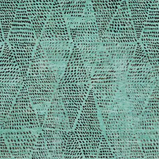 Teal And Charcoal Diamond Washable Area Rug With UV Protection Photo 2