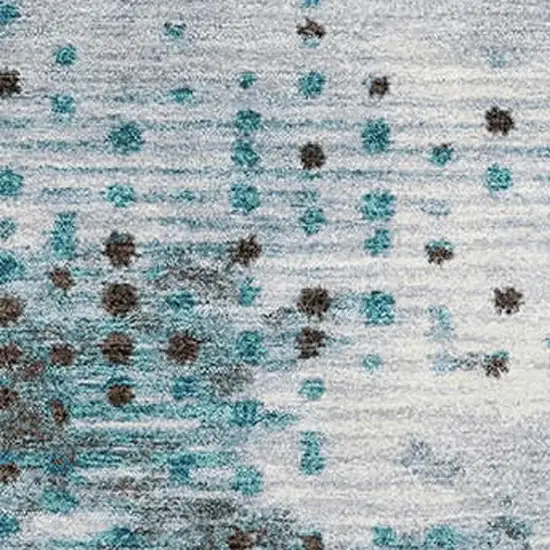 Teal And Chocolate Geometric Washable Area Rug With UV Protection Photo 3