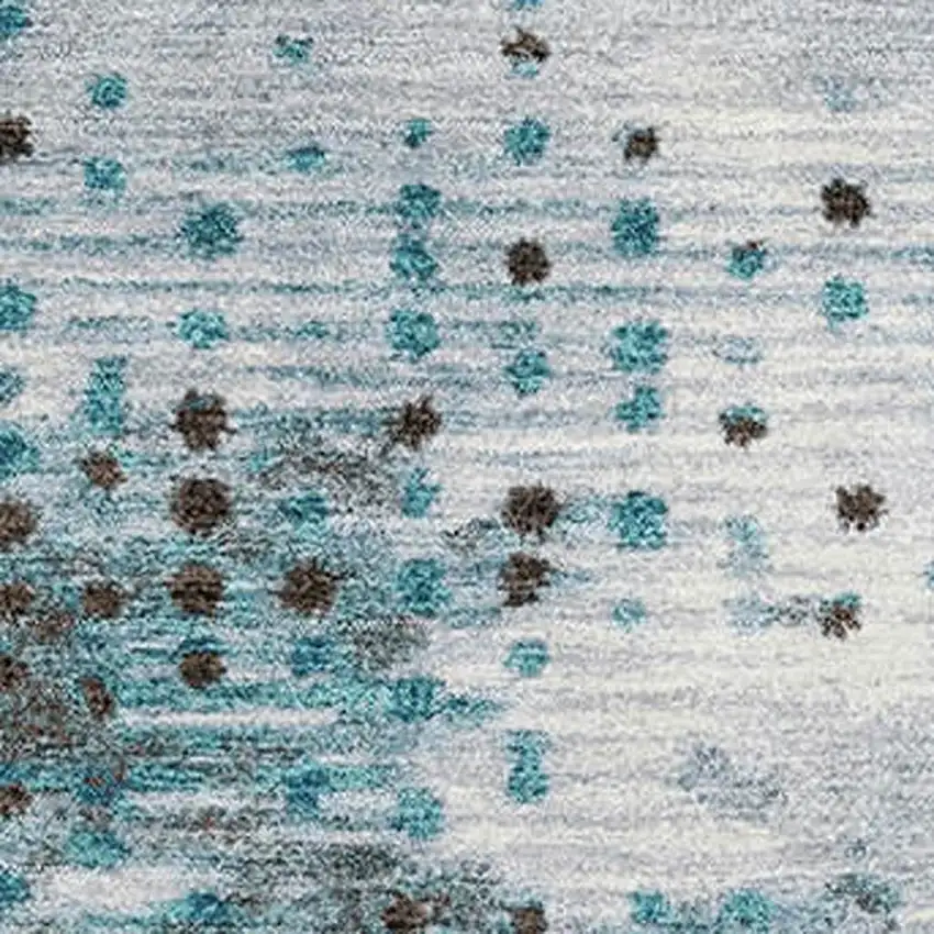 Teal And Chocolate Geometric Washable Area Rug With UV Protection Photo 3