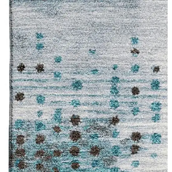 Teal And Chocolate Geometric Washable Area Rug With UV Protection Photo 3