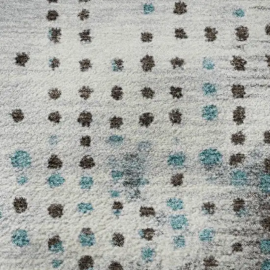 Teal And Chocolate Geometric Washable Area Rug With UV Protection Photo 8