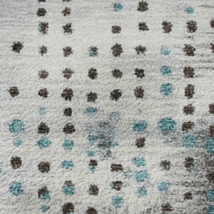 Teal And Chocolate Geometric Washable Area Rug With UV Protection Photo 8