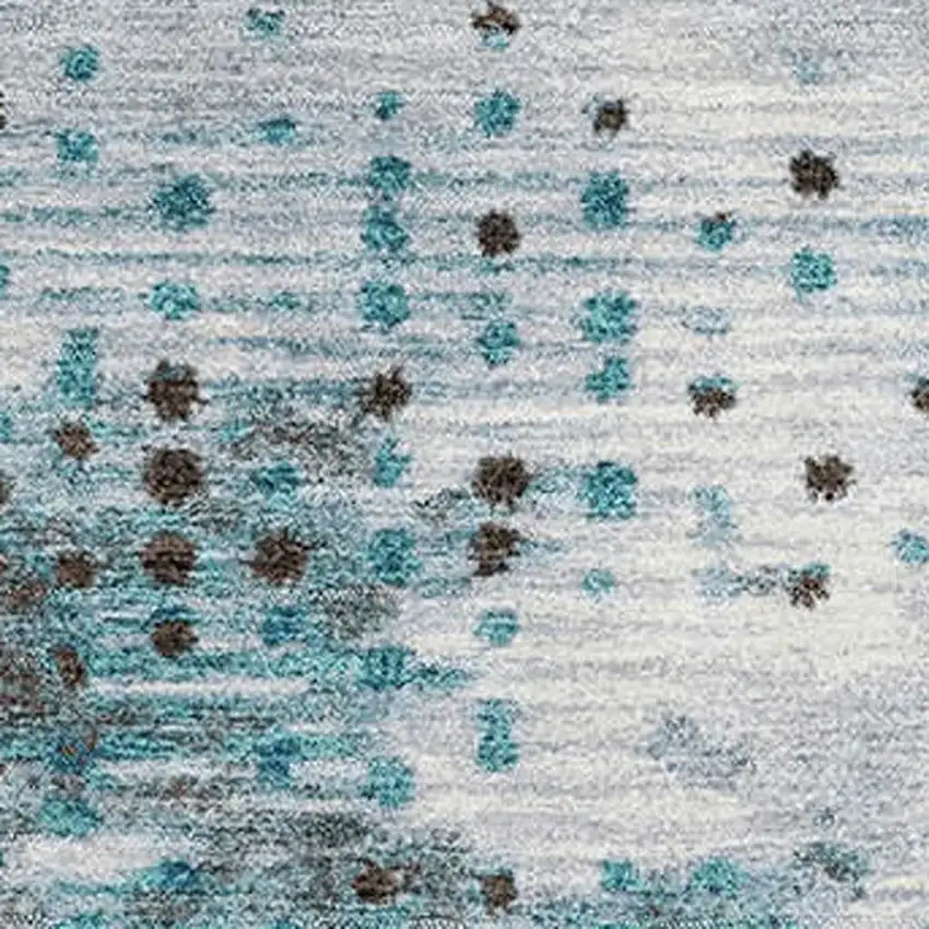 Teal And Chocolate Geometric Washable Area Rug With UV Protection Photo 3