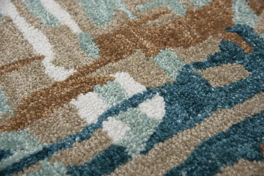 Teal And Copper Abstract Hand Tufted Area Rug Photo 3