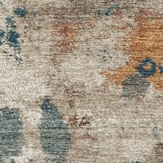 Teal And Copper Abstract Washable Area Rug With UV Protection Photo 3