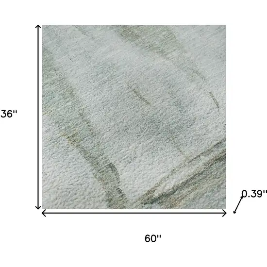 Teal And Gold Nautical Washable Area Rug With UV Protection Photo 8