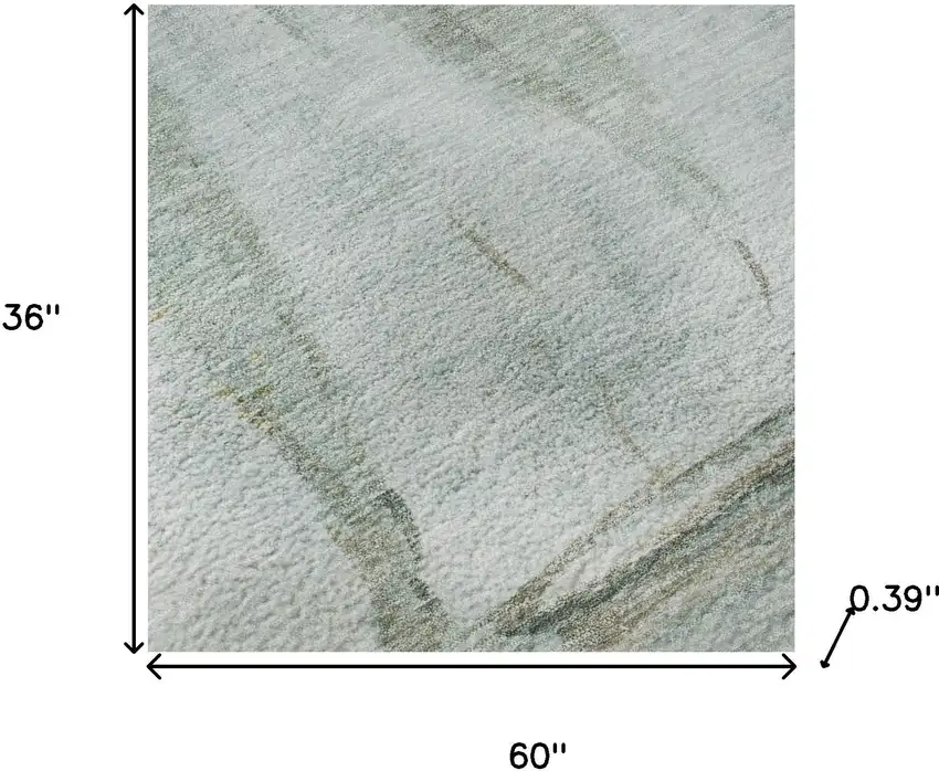 Teal And Gold Nautical Washable Area Rug With UV Protection Photo 8