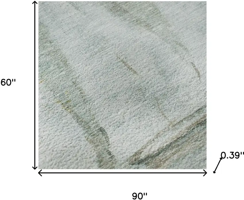 Teal And Gold Nautical Washable Area Rug With UV Protection Photo 8