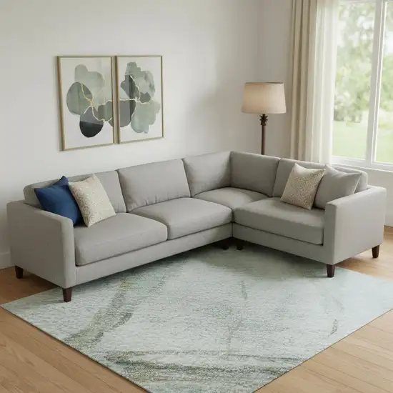 Teal And Gold Nautical Washable Area Rug With UV Protection Photo 2