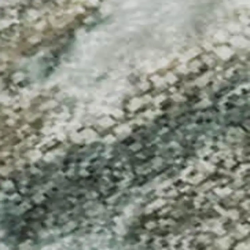 Teal And Gold Nautical Washable Area Rug With UV Protection Photo 3