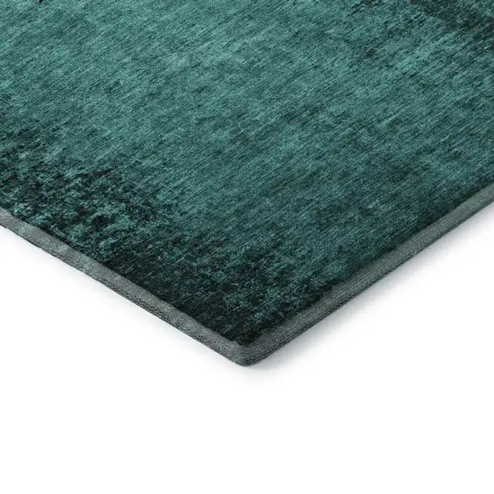 Teal And Gray Abstract Washable Area Rug With UV Protection Photo 7