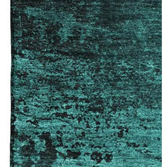 Teal And Gray Abstract Washable Area Rug With UV Protection Photo 3