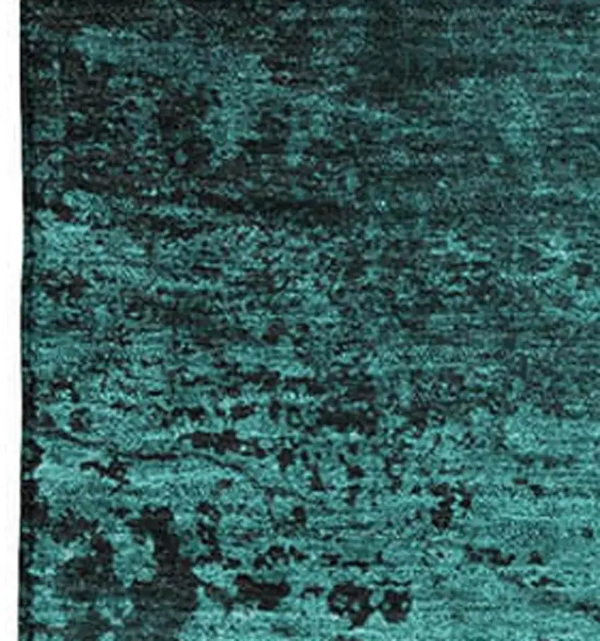 Teal And Gray Abstract Washable Area Rug With UV Protection Photo 3