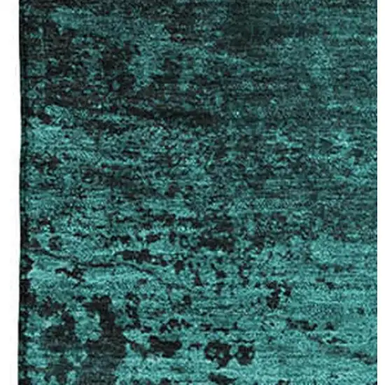 Teal And Gray Abstract Washable Area Rug With UV Protection Photo 3