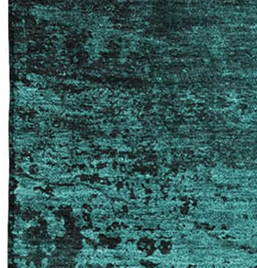 Teal And Gray Abstract Washable Area Rug With UV Protection Photo 3