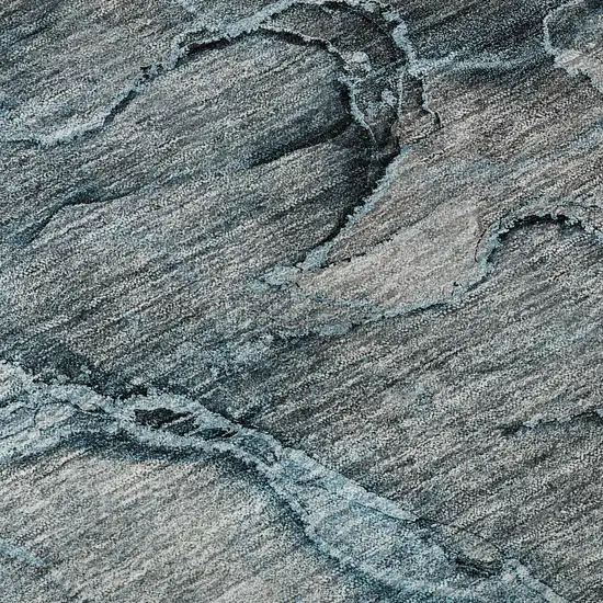 Teal And Gray Abstract Washable Area Rug With UV Protection Photo 9