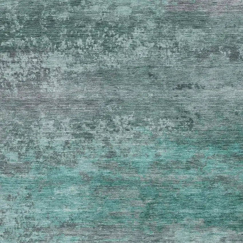 Teal And Gray Abstract Washable Area Rug With UV Protection Photo 3