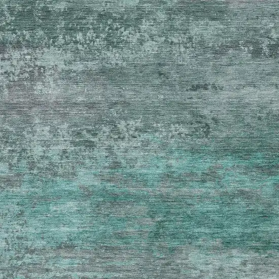 Teal And Gray Abstract Washable Area Rug With UV Protection Photo 3