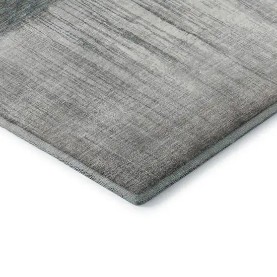 Teal And Gray Abstract Washable Area Rug With UV Protection Photo 4