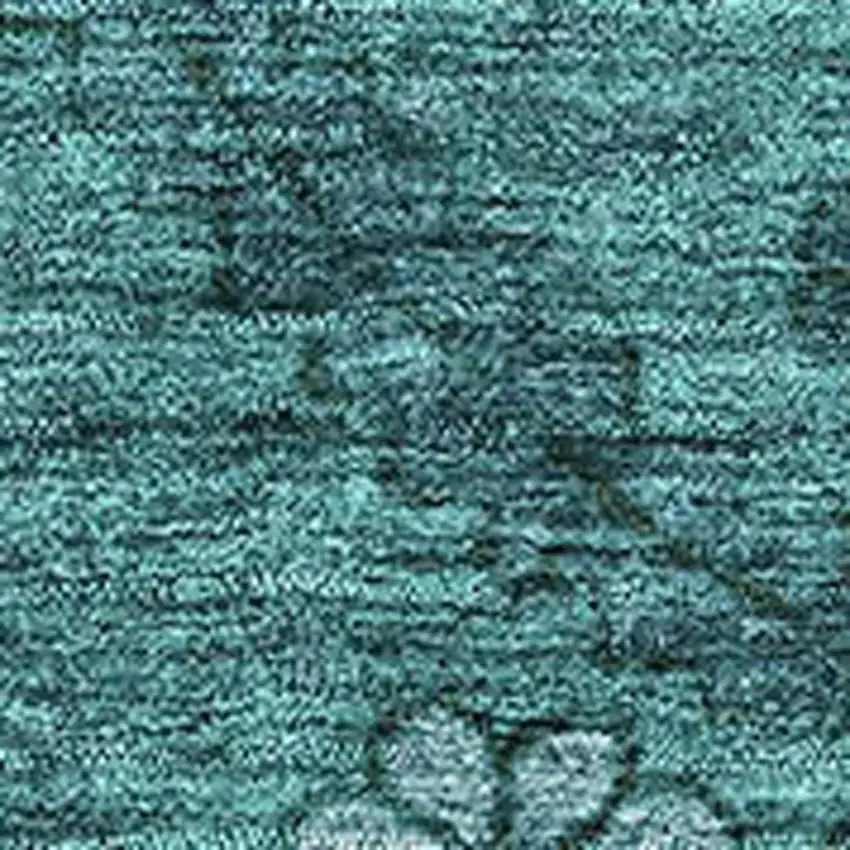 Teal And Gray Floral Washable Area Rug With UV Protection Photo 3