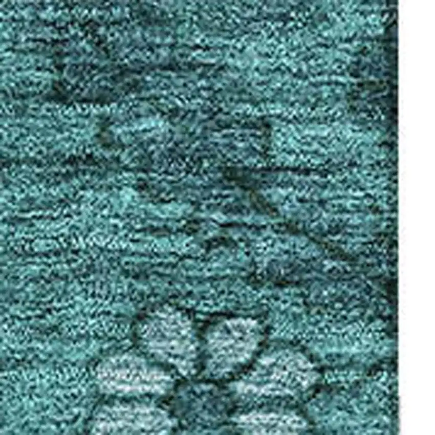 Teal And Gray Floral Washable Area Rug With UV Protection Photo 3