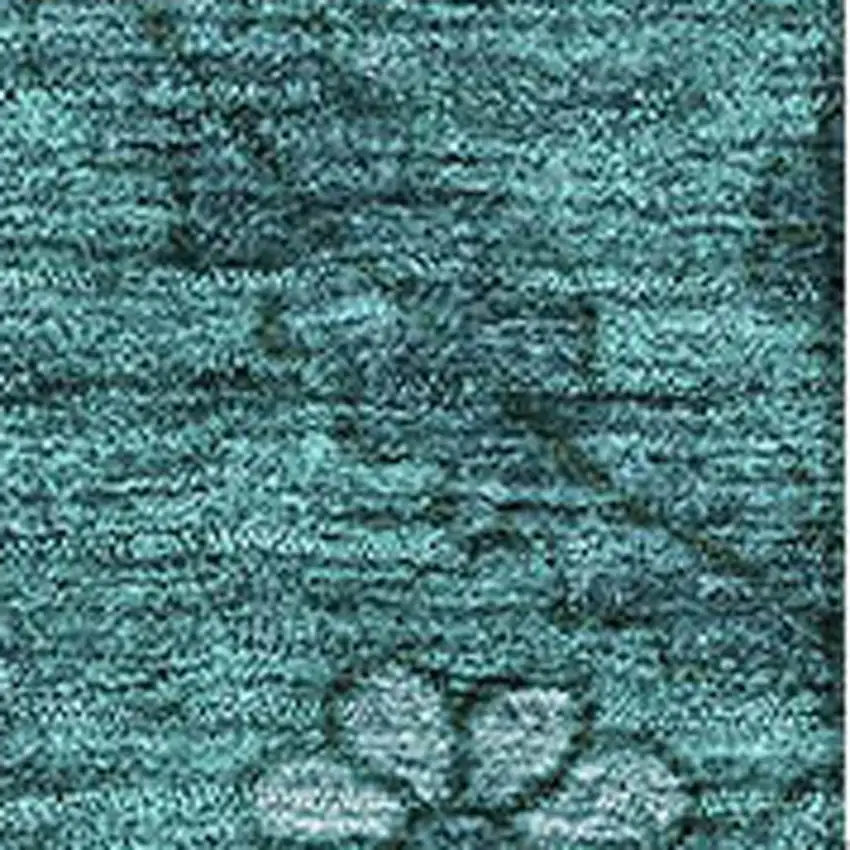 Teal And Gray Floral Washable Area Rug With UV Protection Photo 3