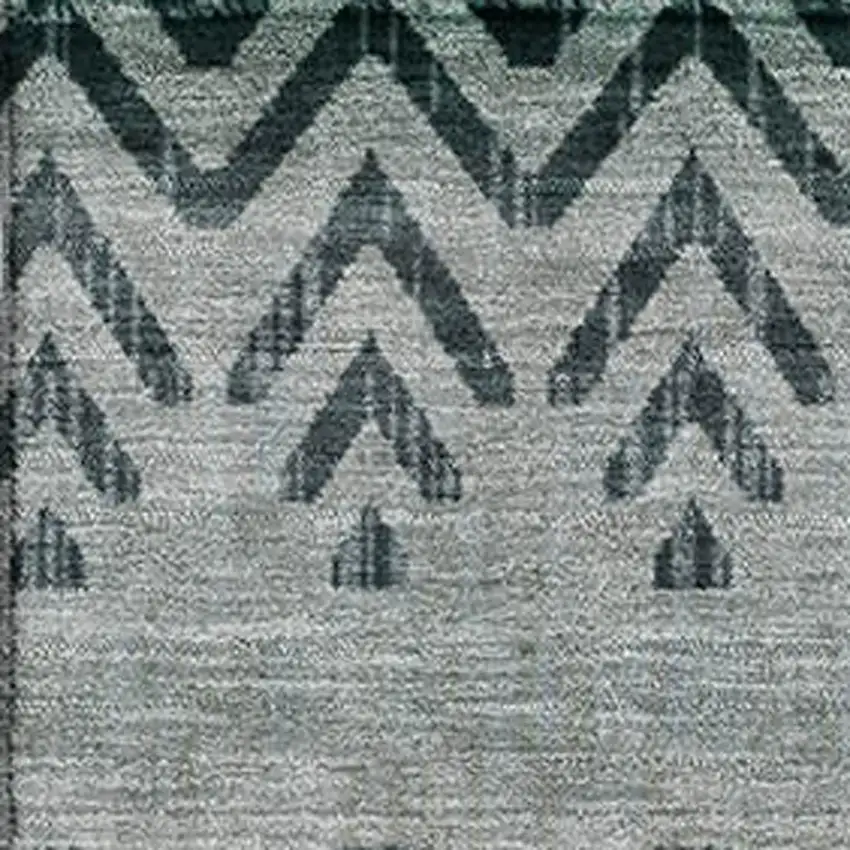 Teal And Gray Geometric Washable Area Rug With UV Protection Photo 3