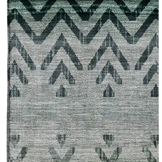 Teal And Gray Geometric Washable Area Rug With UV Protection Photo 4