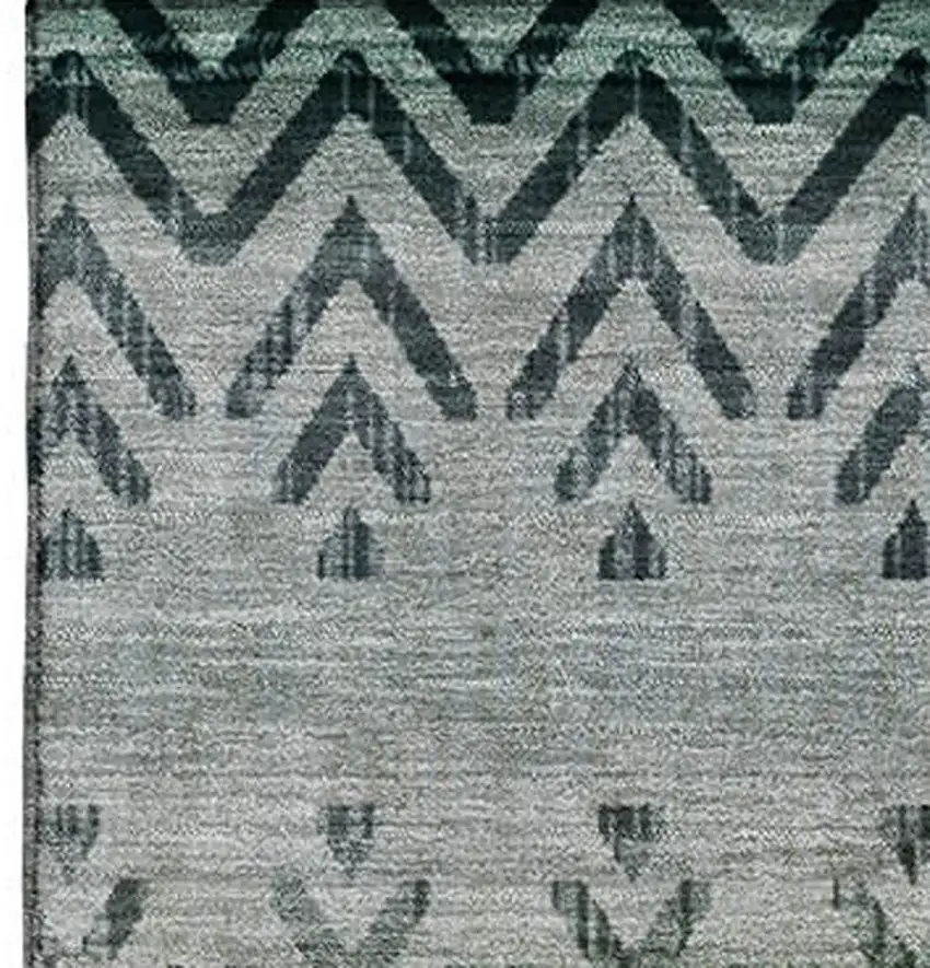 Teal And Gray Geometric Washable Area Rug With UV Protection Photo 4