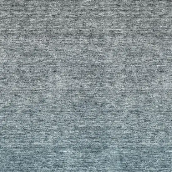 Teal And Gray Ombre Washable Area Rug With UV Protection Photo 3