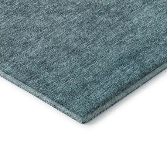 Teal And Gray Ombre Washable Area Rug With UV Protection Photo 8