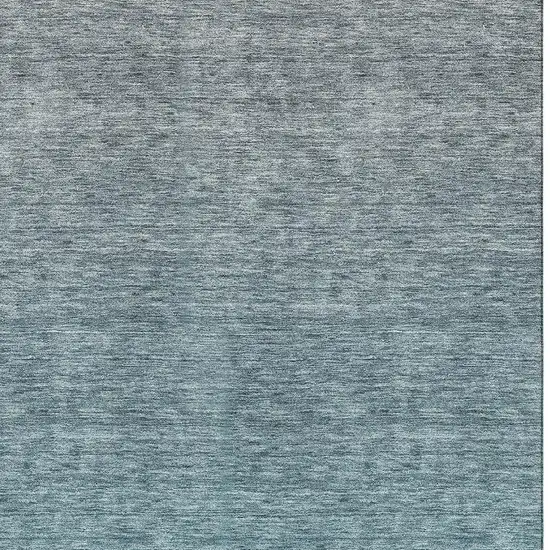 Teal And Gray Ombre Washable Area Rug With UV Protection Photo 3