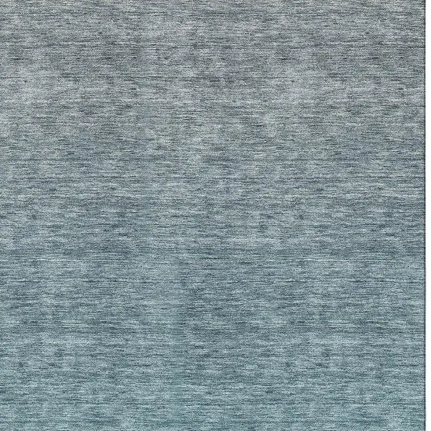 Teal And Gray Ombre Washable Area Rug With UV Protection Photo 3