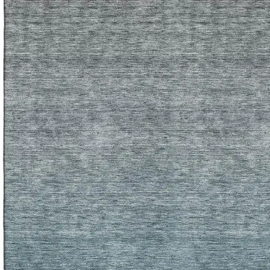 Teal And Gray Ombre Washable Area Rug With UV Protection Photo 3