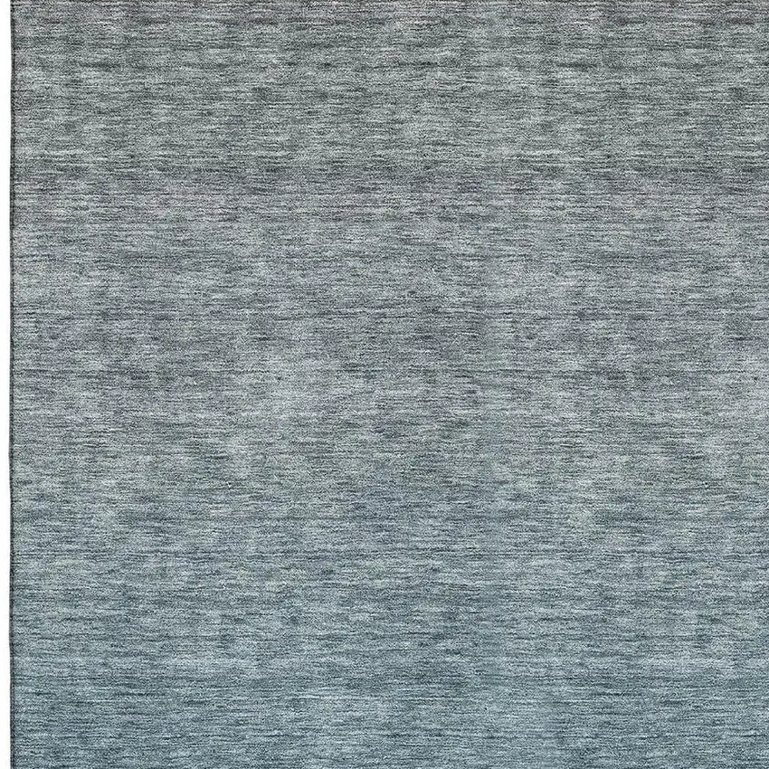 Teal And Gray Ombre Washable Area Rug With UV Protection Photo 3