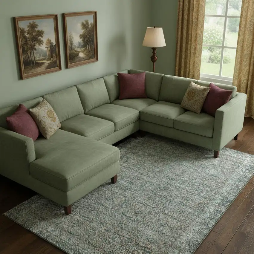 Teal And Gray Oriental Washable Area Rug With UV Protection Photo 2