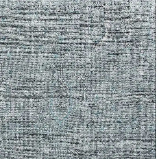 Teal And Gray Southwestern Washable Area Rug With UV Protection Photo 4