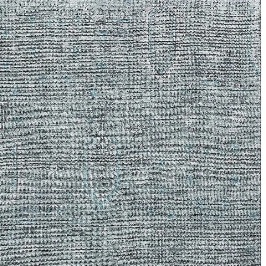Teal And Gray Southwestern Washable Area Rug With UV Protection Photo 4