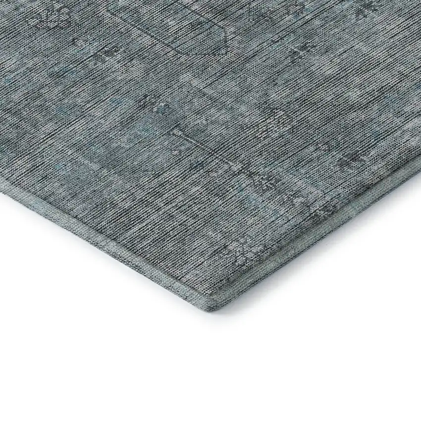 Teal And Gray Southwestern Washable Area Rug With UV Protection Photo 8