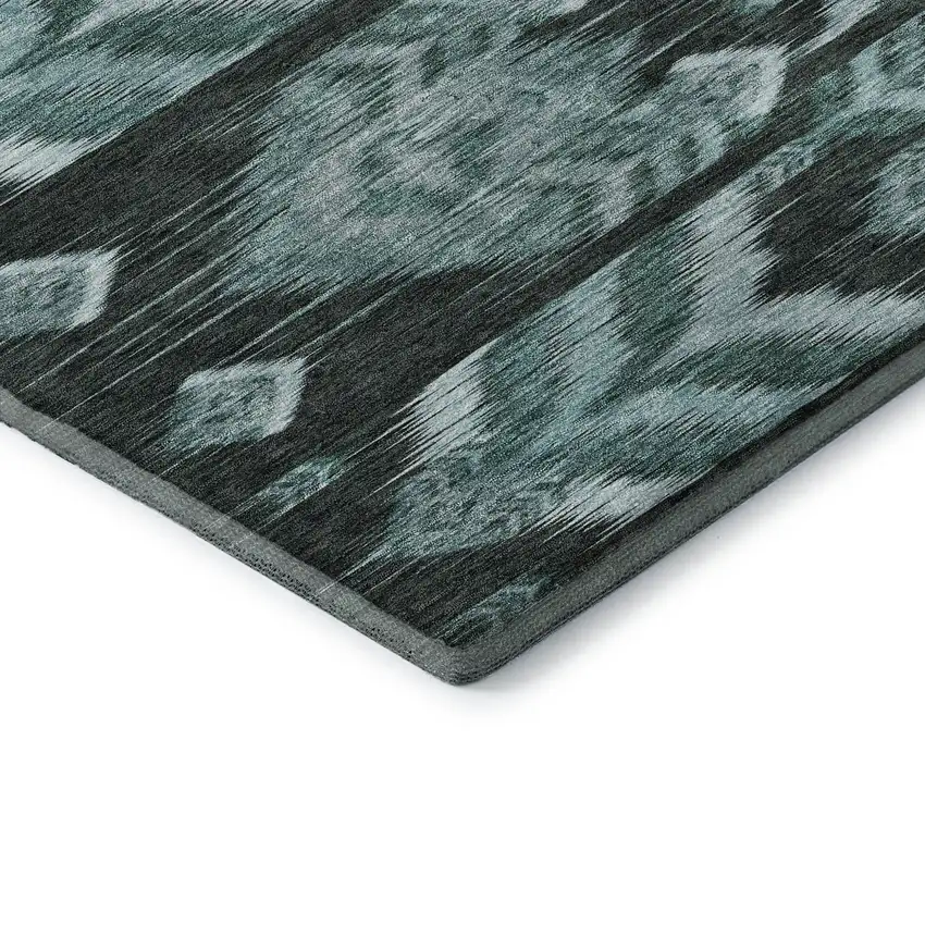Teal And Gray Southwestern Washable Area Rug With UV Protection Photo 7