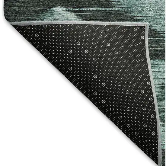 Teal And Gray Southwestern Washable Area Rug With UV Protection Photo 6