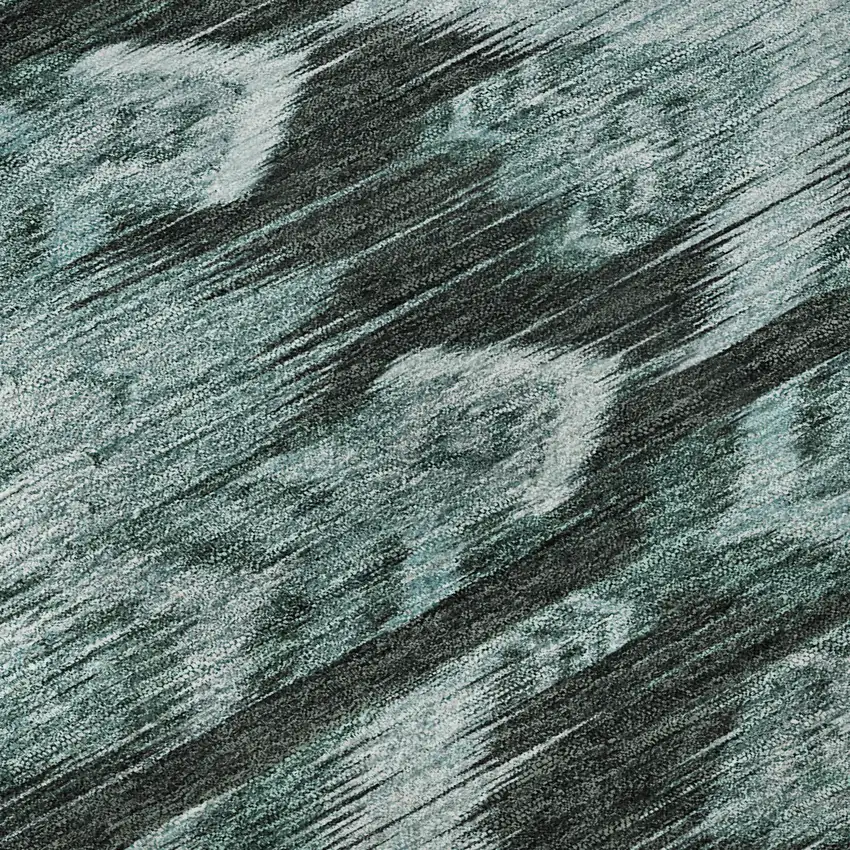 Teal And Gray Southwestern Washable Area Rug With UV Protection Photo 9