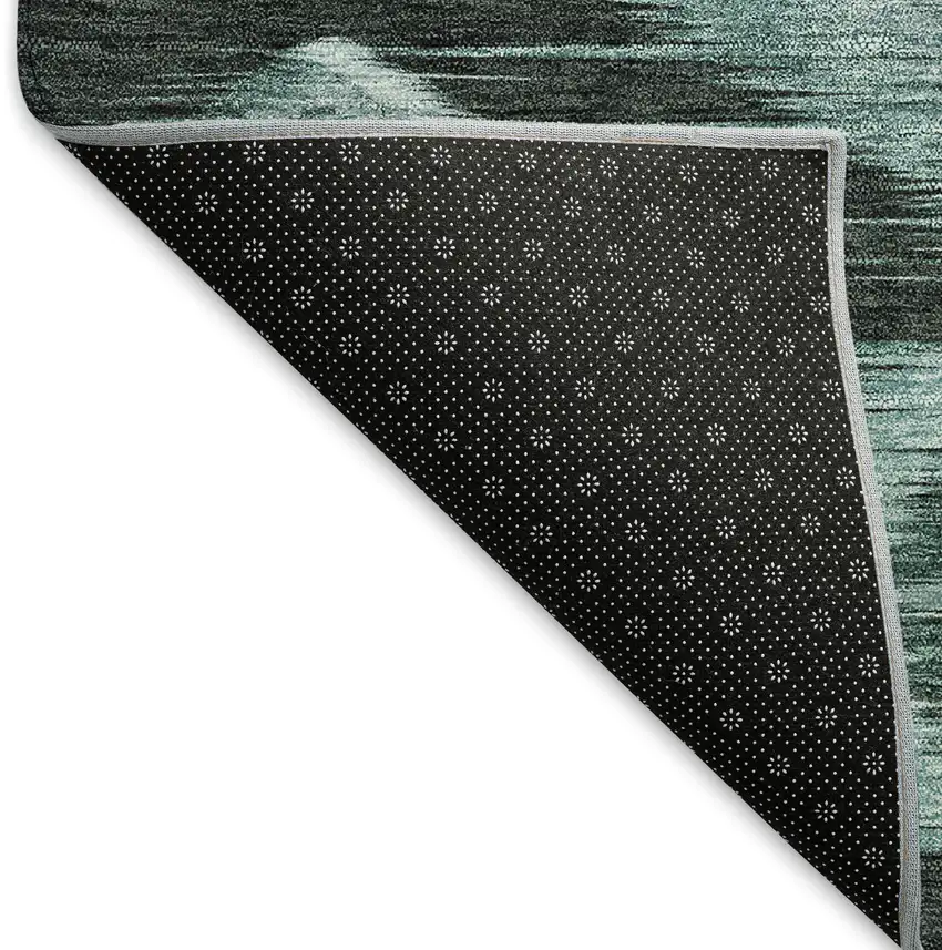 Teal And Gray Southwestern Washable Area Rug With UV Protection Photo 7