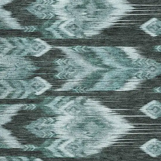 Teal And Gray Southwestern Washable Area Rug With UV Protection Photo 3