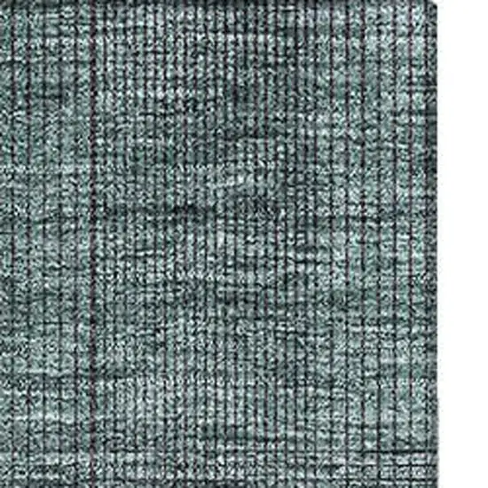 Teal And Gray Striped Washable Area Rug With UV Protection Photo 3