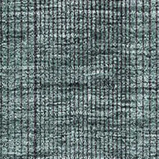 Teal And Gray Striped Washable Area Rug With UV Protection Photo 3